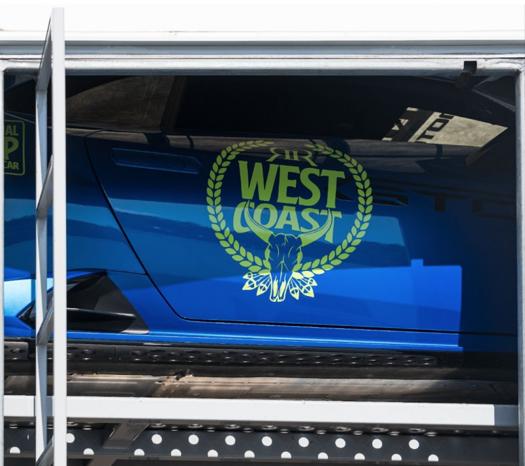 A car being prepared for snowbird season shipping in Florida.