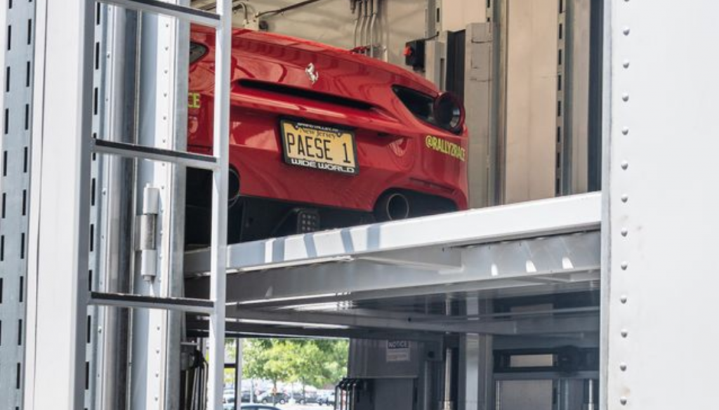 A Ferrari being shipped to California.