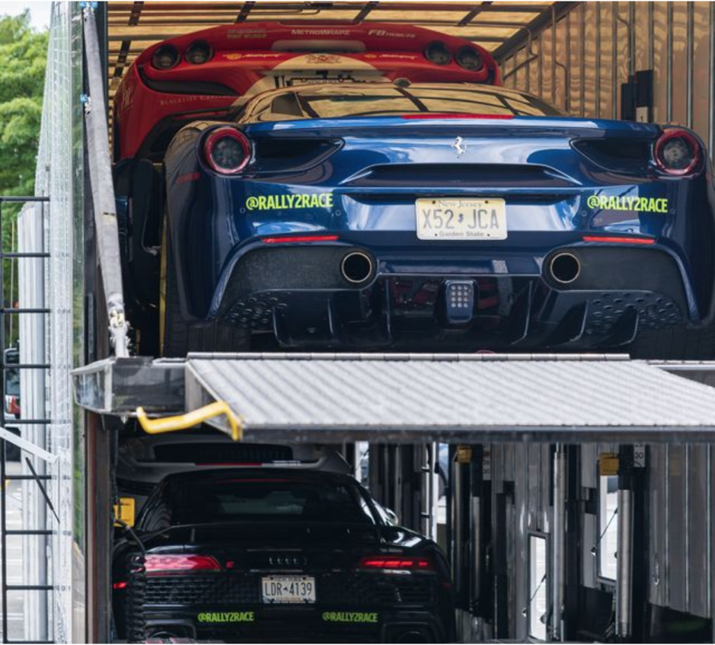 Luxury cars being ready for shipping in Florida