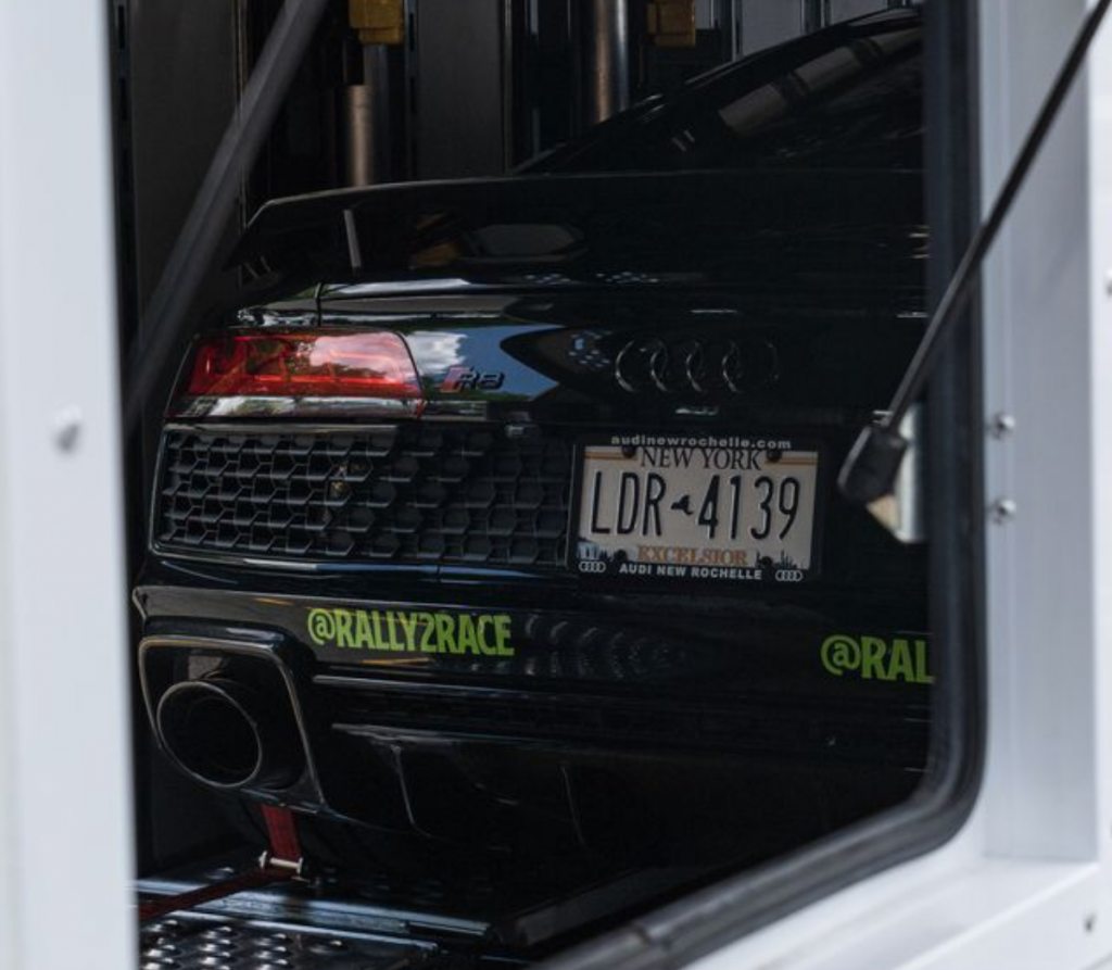 A car ready for enclosed transport in New Jersey.