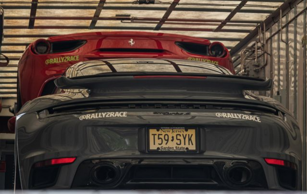 Supercars being prepared for shipping in Georgia.