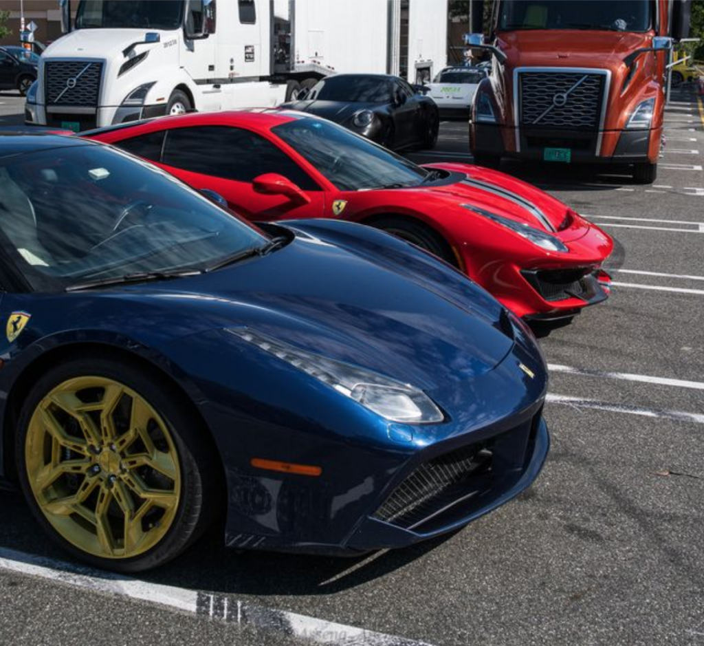 Supercars ready for shipping in Atlanta traffic.
