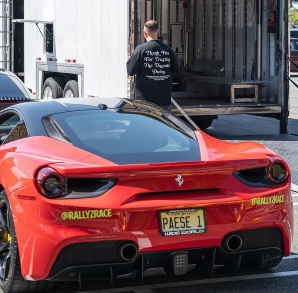 A car transportation company preparing to move a car through Virginia.